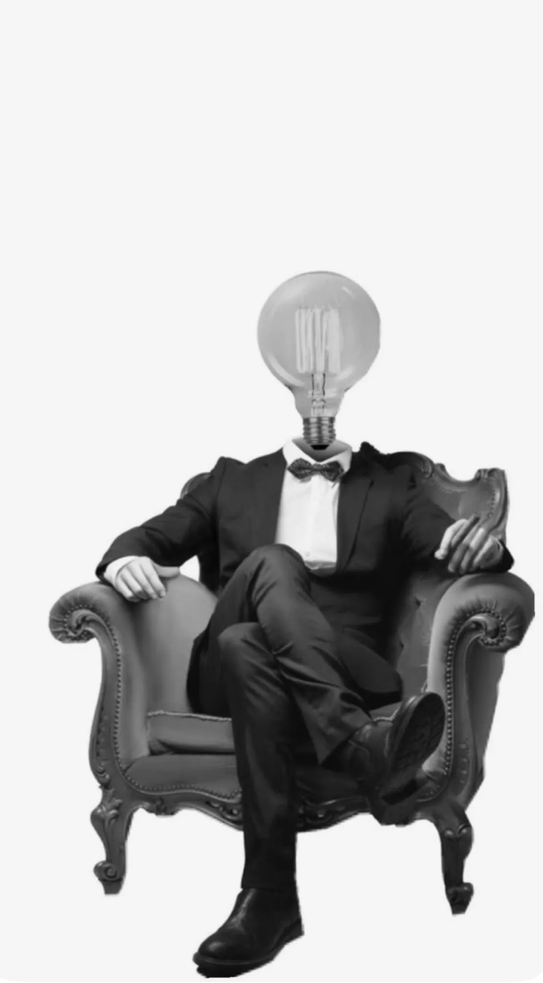 Hombre con cabeza de foco — creatividad e ideas